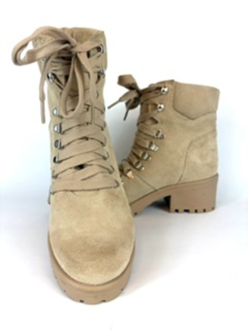 Steve Madden Galaway Biege/Tan Suede Bootie, Combat Boot style GALW01S1-Size 9M